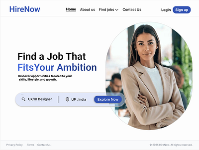 Daily UI Challenge - HireNow Page 3d branding dailyuichallenge graphic design illustration ui uiux