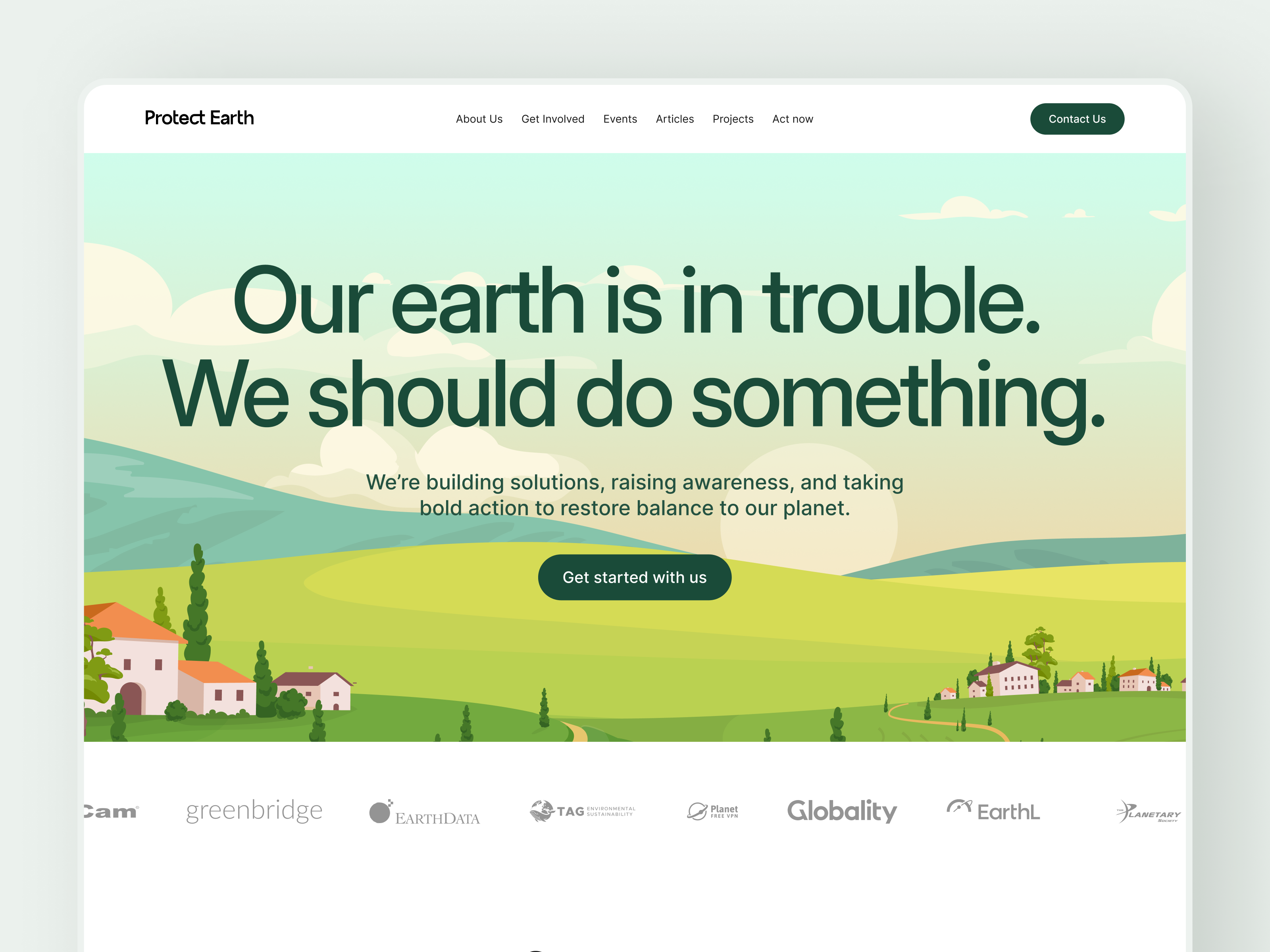Protect Earth website redesign design interface product service startup ui ux web website