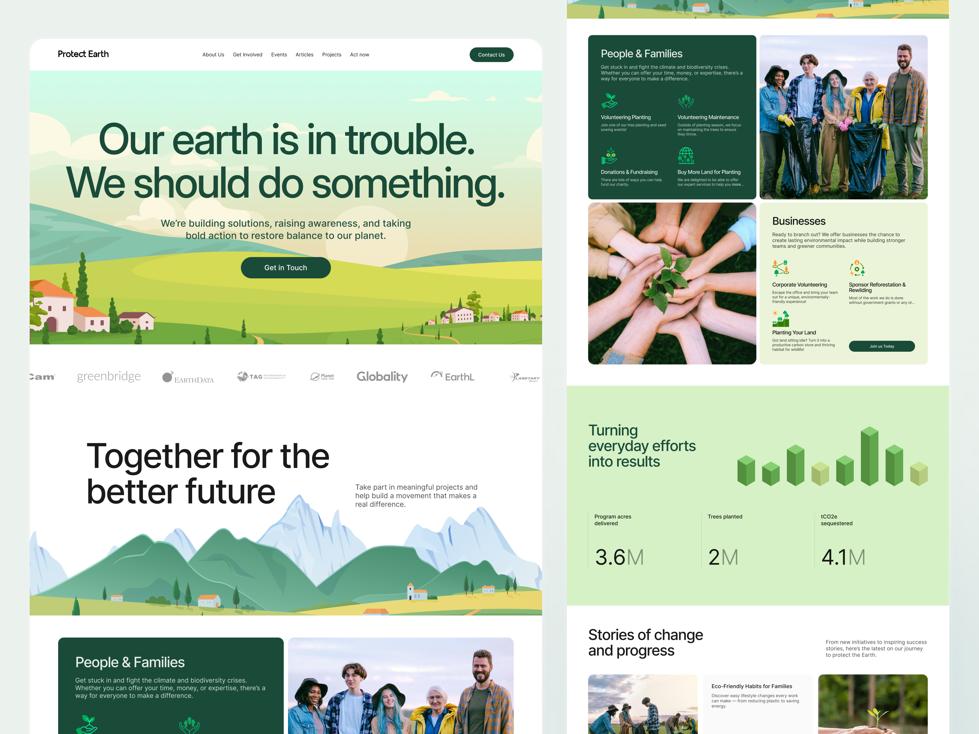 Protect Earth website redesign app design interface product service startup ui ux we website