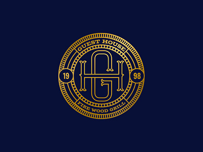 Guest House - Restaurant Logo Design badge badge logo brand designer brandmark business logo creative fine dining brand grill guest house hospitality logo identity designer lettermark logo logo design logotype restaurant restaurant branding restaurant logo design steakhouse wooden