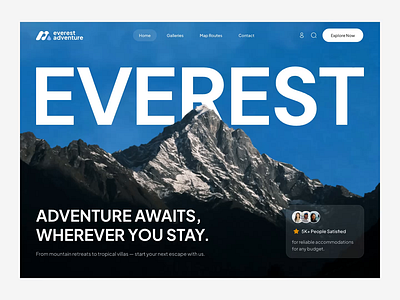 Everest Adventure - Mountain Expedition Hero Section adventure animation booking destination guide everest flight hero section itinerary journey mountain mountain expedition place destination tourism travel booking travel companion travel website travelling trip trip planner vacation