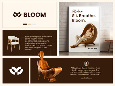 Bloom — Furniture Branding Board bloom branding brand identity branding brandmark floral branding furniture brand identity furniture branding interior branding logo design minimalist branding modern branding visual identity