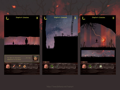 Outside | Game Visual Development app art artist concept dark design game horror illustration indie ui ux vaanart