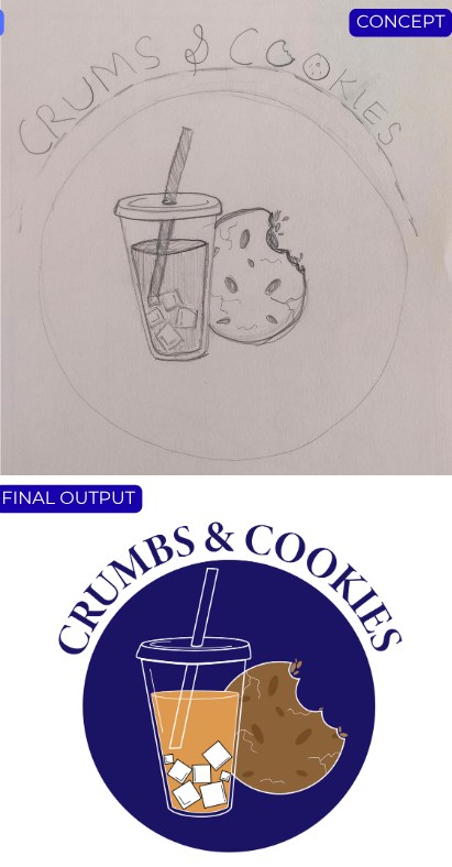 Crumbs & Cookies Sketch concept branding concept cookies design graphic design illustration logo logo sketch packaging sketch typography vector