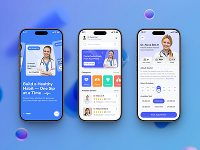 Medical App Design analytics clinic consultation doctor app healthcare healthcare app hospital medical app medical appointment minimal ui mobile app mobile ui modern design online doctor uiux