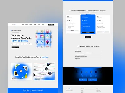 Launchvibe — Website Design for Modern Founders landing page landing page design website desiign website redesign werbsite
