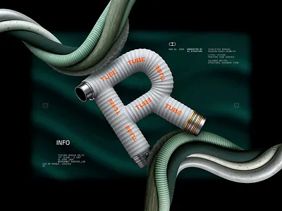 Frmt: Alphabet [Tubes & Wires] 3d ai artificial intelligence blacklead blacklead studio community decor decorative design digital figma free poster product ui web work