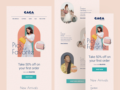 GAGA - Fashion Retail Newsletter Email Template boutique campaign discount e newsletter ecommerce email fashion fashion store marketing newsletter online promotion retail sale shopping subscription template ui ux design website