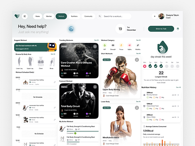 Fitness Nutrition Web App | AI Workout Flow crm dashboard fitness fitness dashboard healthcare healthcare dashboard nutrition app product design ui design ux design web app web design web ui website website design