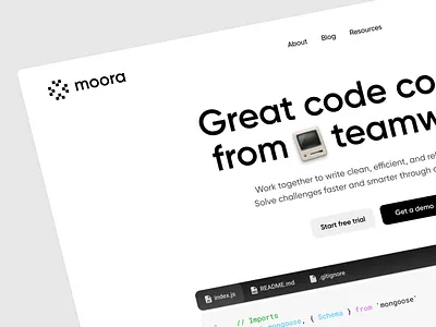 moora: AI coding assistant artificial intelligence code editor coding developer minimal source code ui