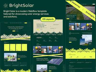 Bright Solar – Green Energy – Webflow Template bright solar figma green energy landing page template templatetrip theme web development webflow website design