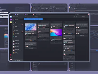 UI UX Design for Teamly — Task Management SaaS App app dark mode dashboard design system kanban minimal redesign saas simple task trello ui ui design uiux ux webapp