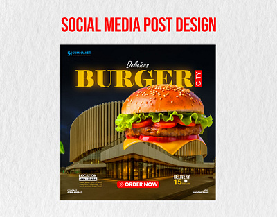 Burger ad poster design for your restaurant and grocery store advertising design brand identity burger ad poster design burger city gtaphic design poster design social media post design visual growth