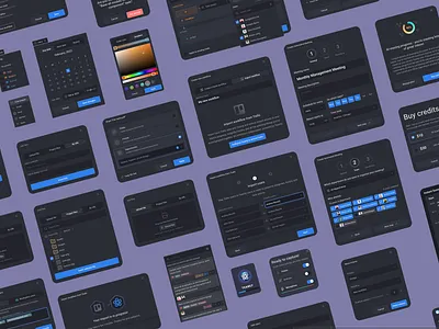 Teamly Design System — Dark UI Components for SaaS Dashboard app comonents library dashboard design design system redesign saas ui ux