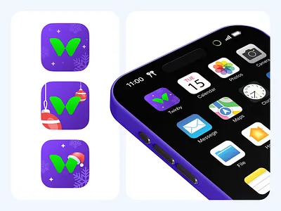 Twinby Holiday App Icon app app icon application branding dating datingapp design graphic design icon twinby vector