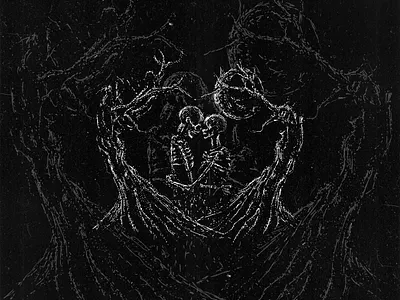 LOVE IS DEAD, Art available for sale. black branding cute darkart dead illustration love love is dead skull symbol