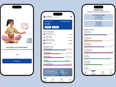 BUDGETBUDDY FINTECH APP app design figmadesign fintechapp mobileapp productdesign ui design ux design