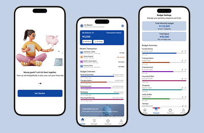 BUDGETBUDDY FINTECH APP app design figmadesign fintechapp mobileapp productdesign ui design ux design