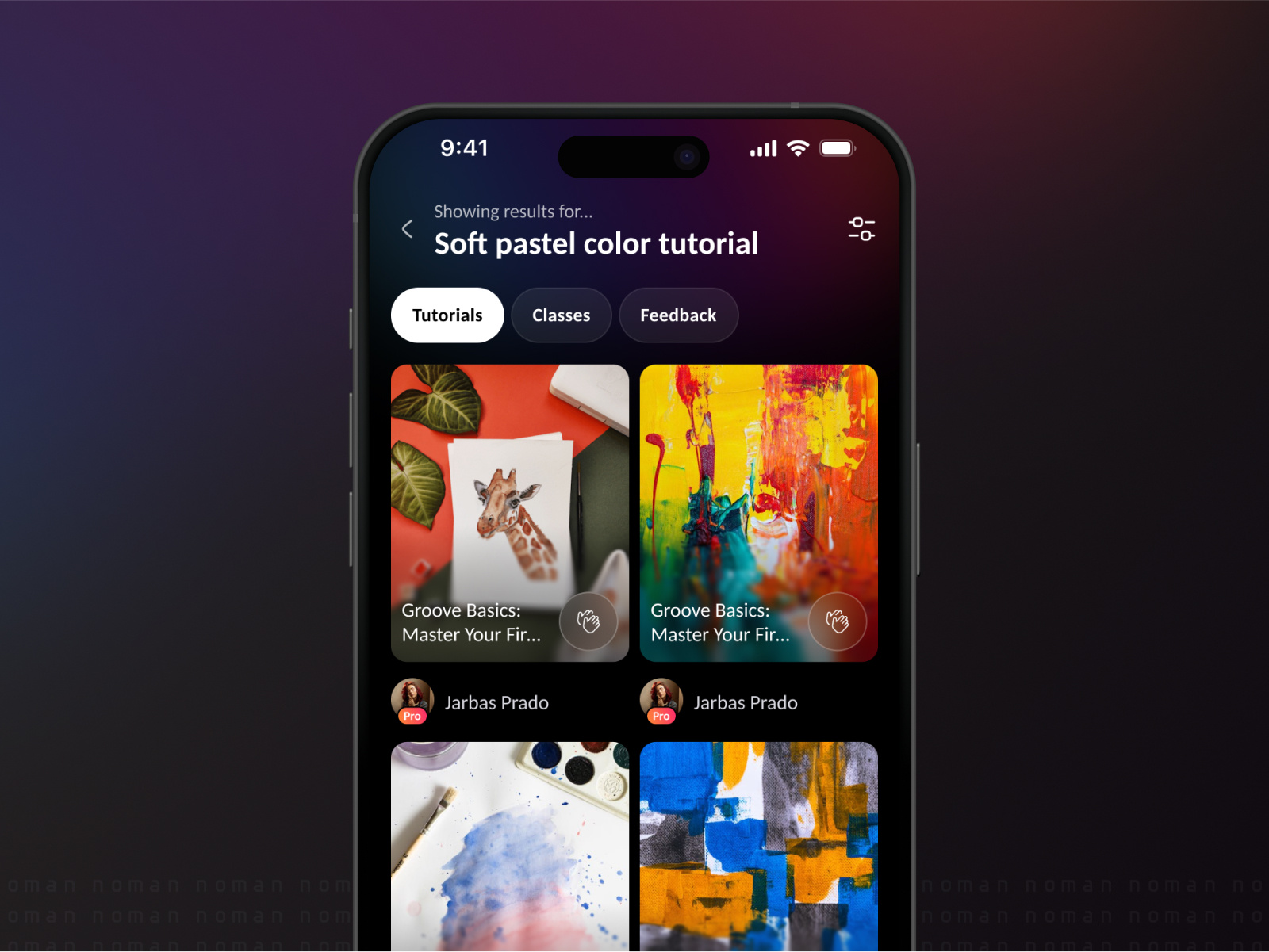 Search & Discovery Experience (EdTech UI Design in Figma) art coaching design edtech feed figma interface ios learning minimal mobile search social ui ux