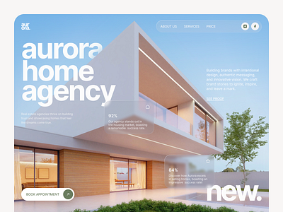Aurora – Real Estate Website business design minimalistic modern real estate real estate website ui uiux ux web web design website