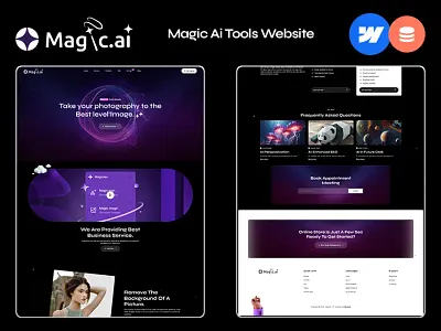 Magic Ai – Webflow Template for Ai Tools & SaaS Tech Products ai agency dark landing page magic ai saas startup template templatetrip theme webflow