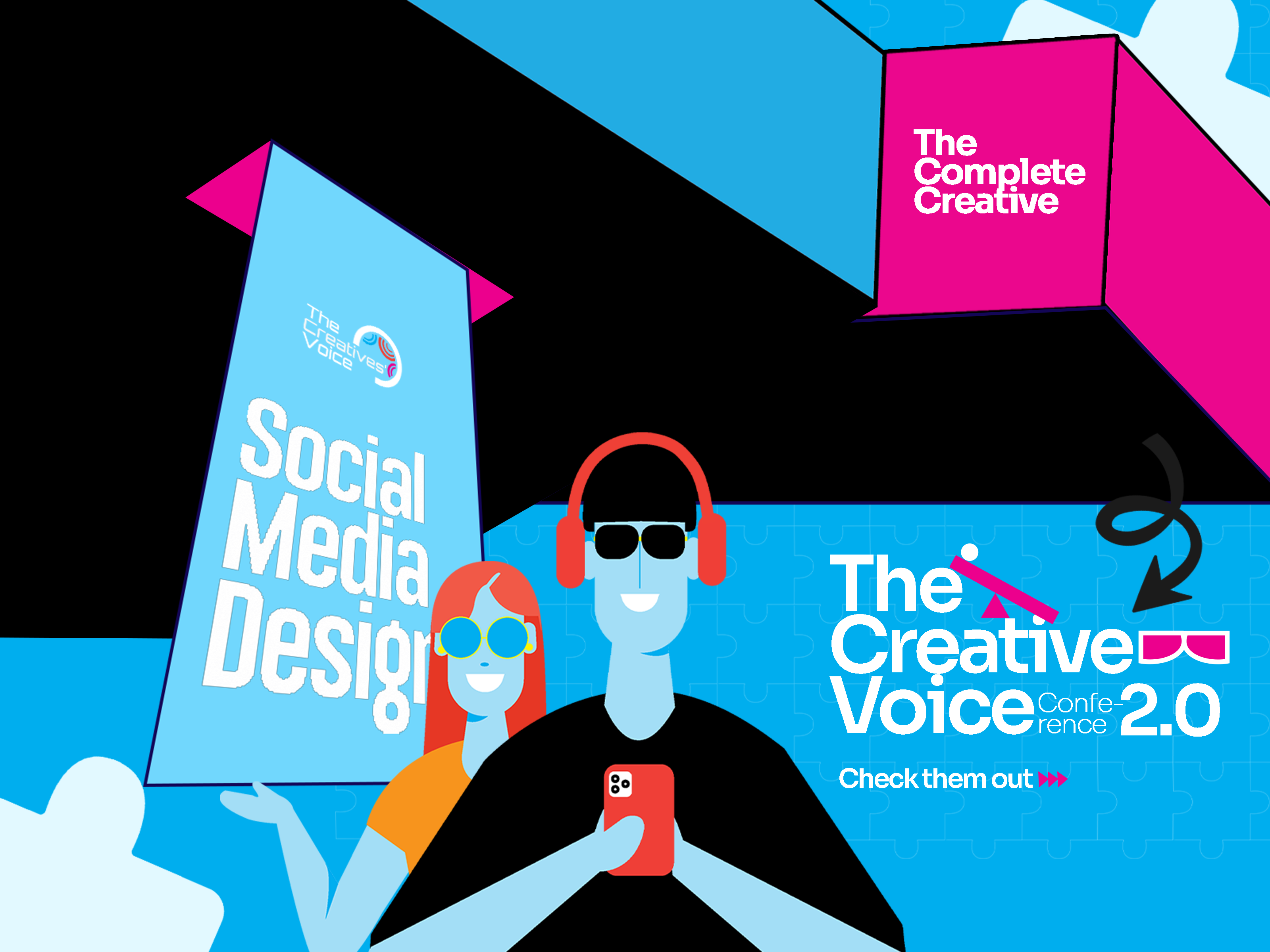 Social Media Design - The Creative Voice Conference 2.O 3d branding creativedesign event eventdesign figma graphic design logo motion graphics photoshop social media social media design socialmediadesign typography ui