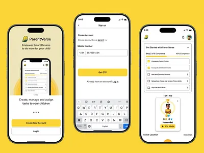 ParentVerse onboarding and Sign up Screens @academy rq @rasheed ux ui