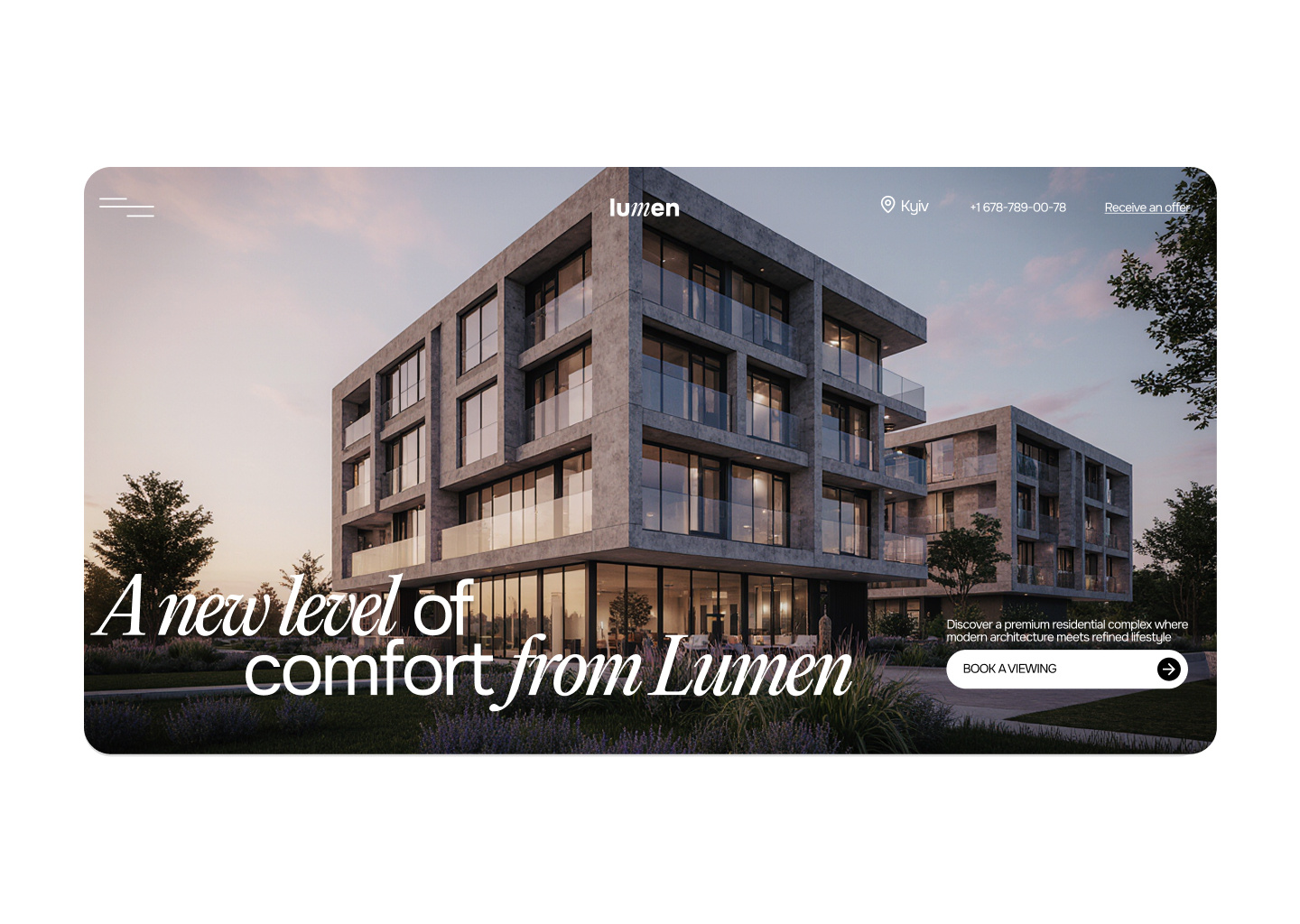 Lumen Residential Complex ⎸ Website design graphic design landing page webdesign