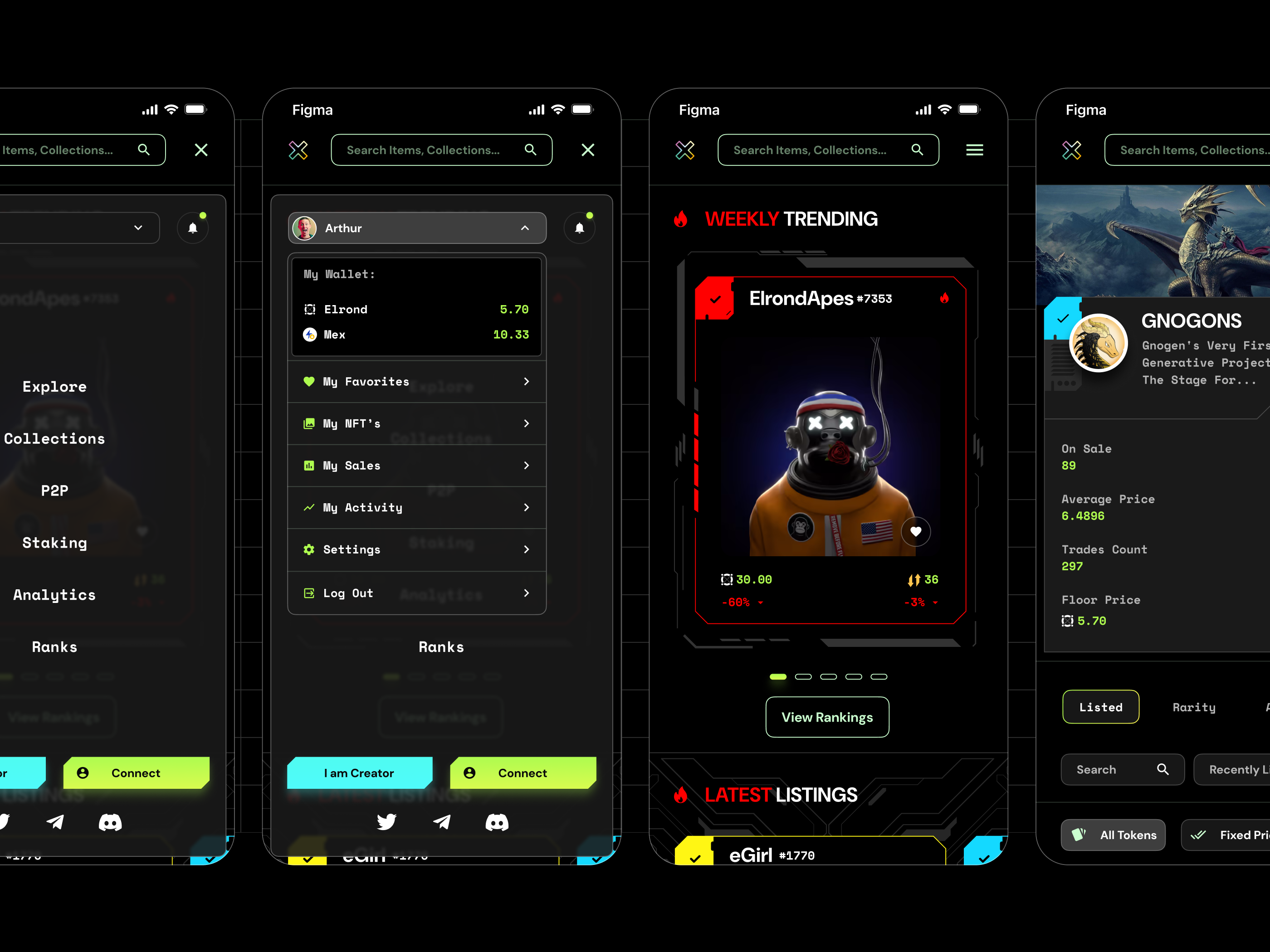 XOXNO - NFT Platform cyber futuristic ui hud nft platform ui ux