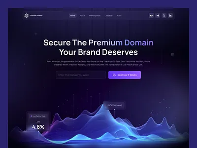 Secure Your Domain — Web3 Landing Page Design blockchain crypto cryptoexchange designinspiration fintech landing page landing page design marketplace ui design uidesign web3 webdesign