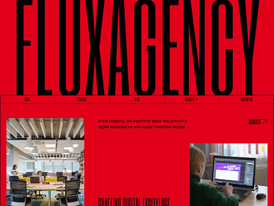 Flux Agency – Portfolio & Agency Webflow Template agency figma flux agency freelancer landingpage portfolio services showcase template templatetrip theme webflow