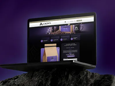 Crow caffé - Purple Soul coffe crown graphic design ui ux website