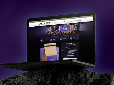 Crow caffé - Purple Soul coffe crown graphic design ui ux website