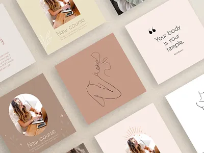 Instagram feed design brand design brand identity branding design feminine graphic design illustration minimalistic