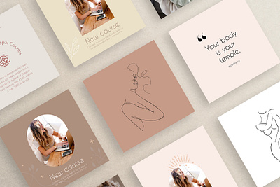 Instagram feed design brand design brand identity branding design feminine graphic design illustration minimalistic