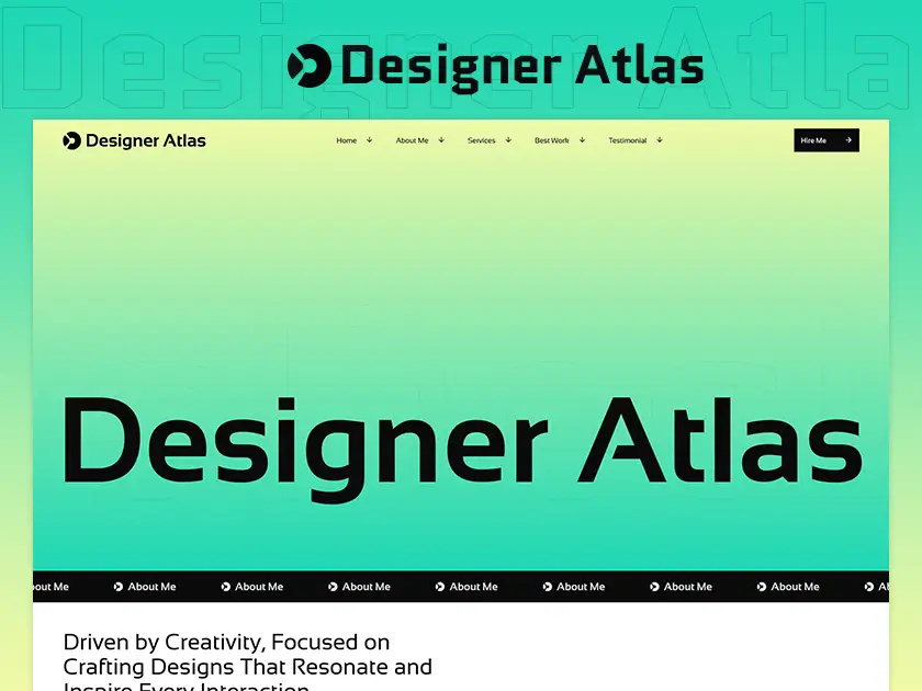 Example of Designer Atlas – Portfolio & Agency Website Template