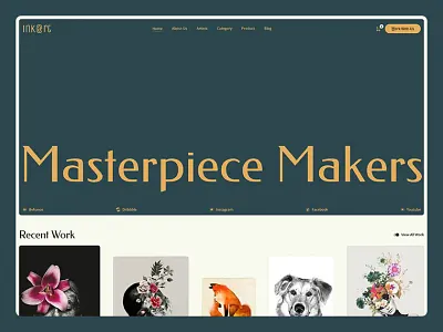 Inkart – Artist, Painter and and E-Commerce Webflow Template artist artistics ecommerce figma inkart painter tattoo template templatetrip theme webflow