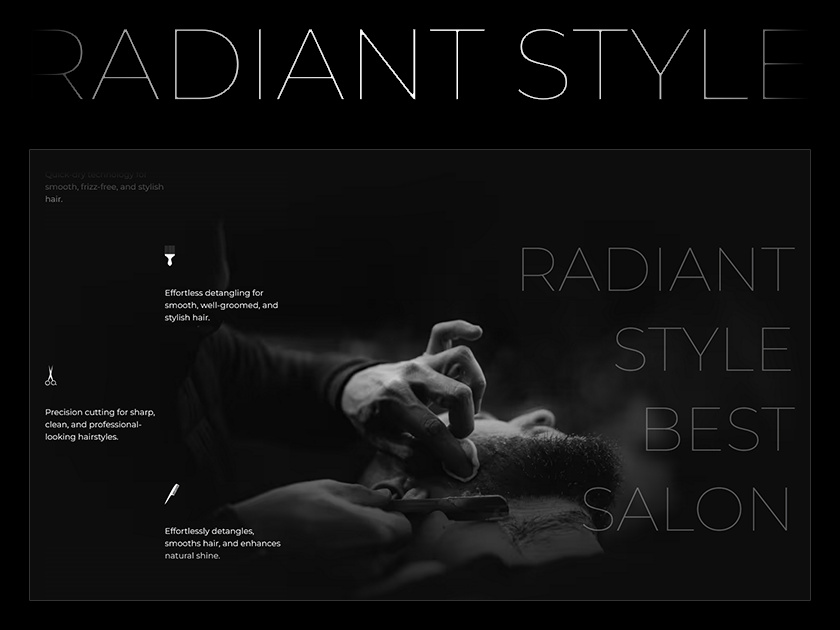 Example of Radiant Style – Hair & Beauty Webflow eCommerce Template