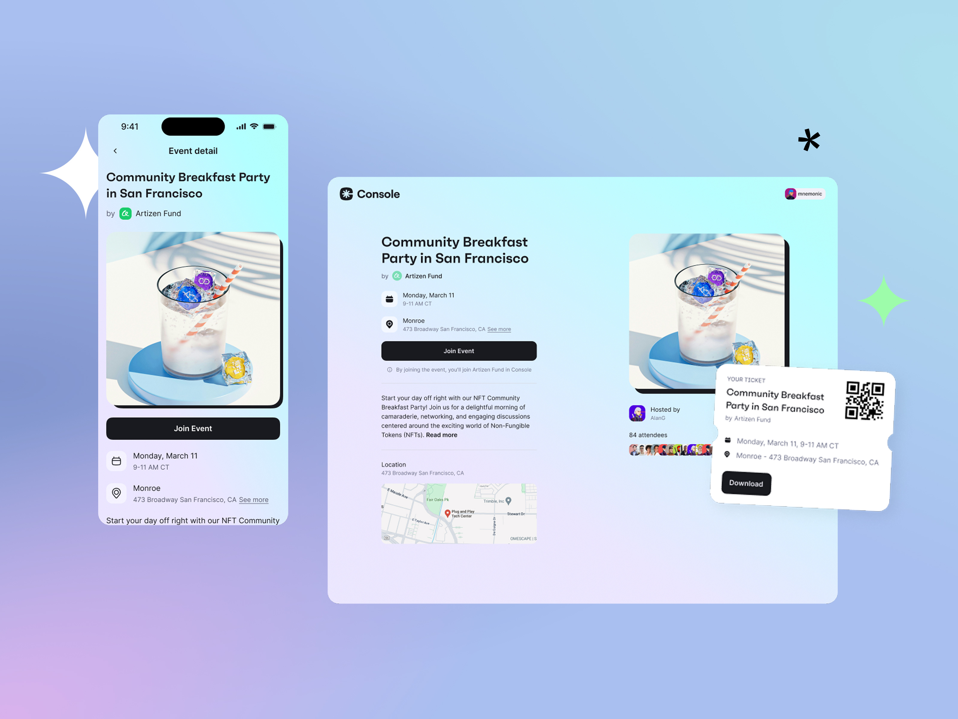 Console — Crypto-native Community-building Platform animations app blockchain clean ui community platform console crypto community dark mode decentralized app digital products light mode ui mobile app motion graphics social platform ui ux design web3 webapp z1