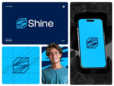 Shine logo and branding Letter S and Sun rays logo concept brand identity branding business design graphic design growth letter s logo logo design minimal modern rays s logo shine