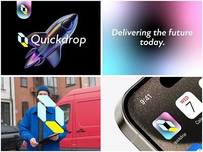 Quickdrop – Futuristic Delivery Brand Identity gradient