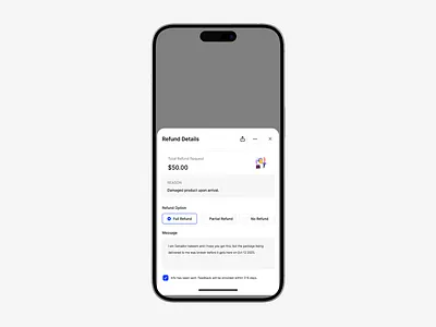 Refund Details details figma figma design graphic design message money popup refund ui ui design uiux ux design