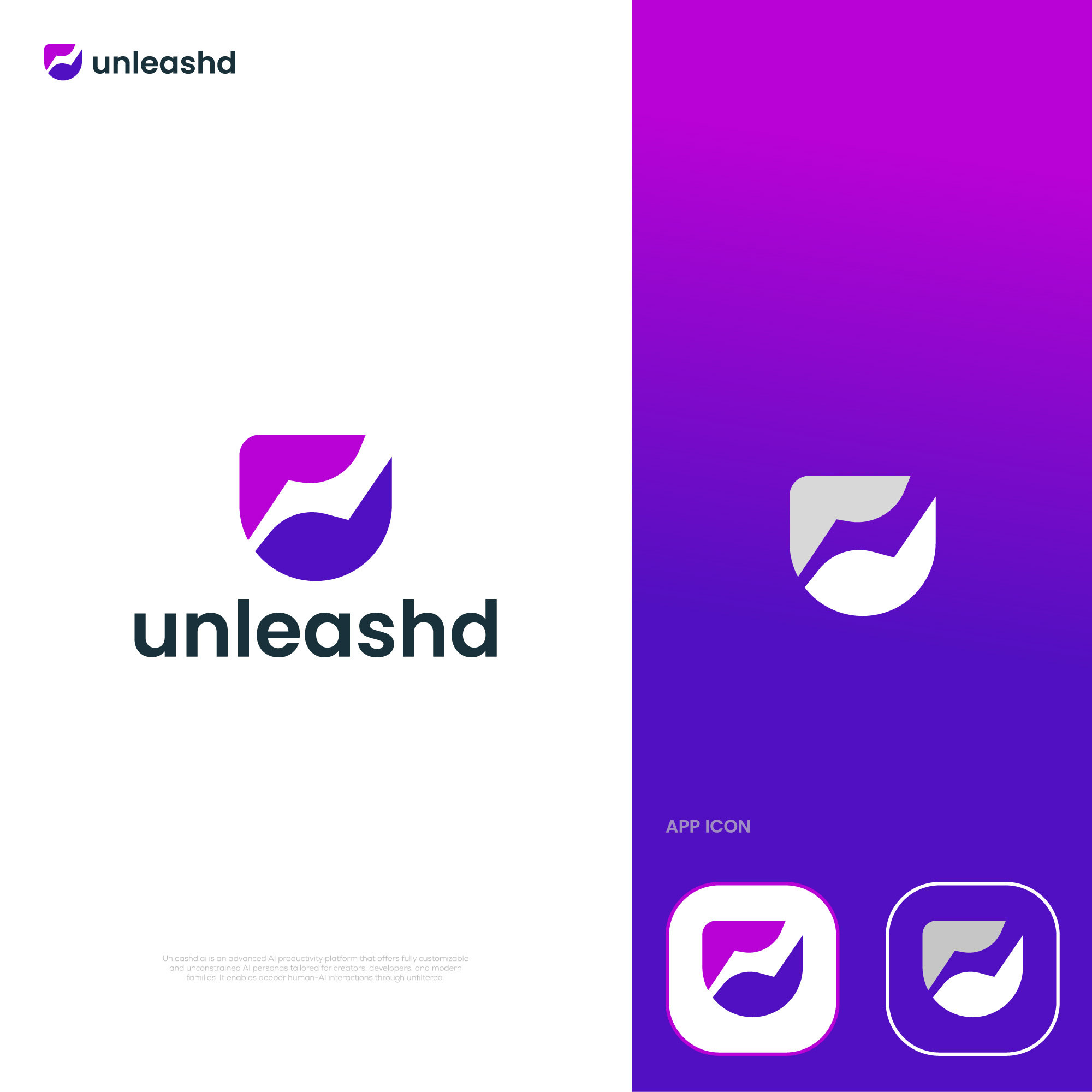 Unleashd Logo Design – Modern Minimal Branding Concept for Start brand identity design branding logo modern logo design motion graphics startup logo design