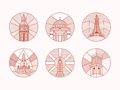 World Landmark Illustration Set illustration