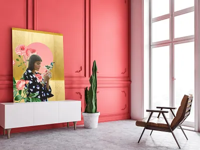 Surface Design - Wall art - Collage brand design design digital collage feminine graphic design illustration minimalistic surface design wall art