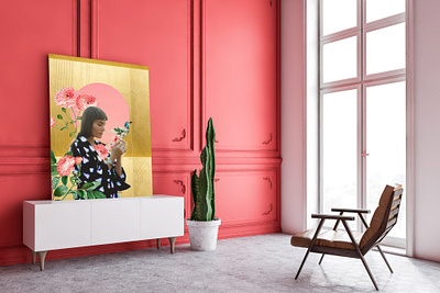 Surface Design - Wall art - Collage brand design design digital collage feminine graphic design illustration minimalistic surface design wall art