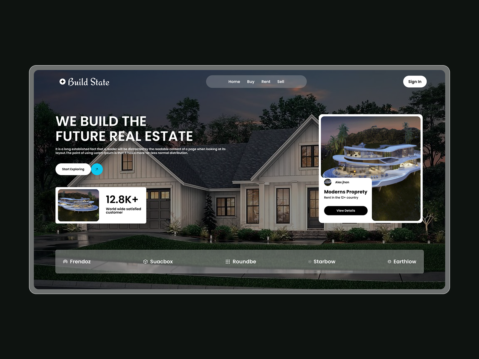 Modern Real Estate Website UI Design buildsign figma design homepage design landing page design minimal ui modern architecture design modern web design product design property website design real estate app real estate branding real estate dashboard real estate platform real estate ui real estate website responsive design ui ux design user interface design web design website concept