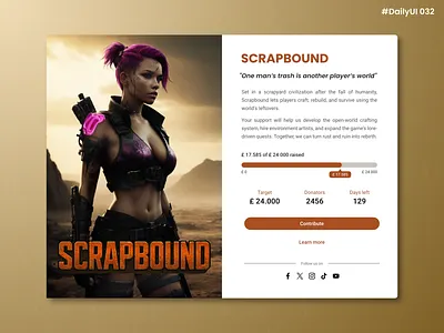 Daily UI #032 - Crowdfunding Campaign affinity designer affinity photo ai branding crowdfunding campaign daily daily 100 challenge daily ui daily ui 032 dailyui design donations graphic design illustration logo modern money ui ux video games