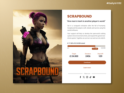 Daily UI #032 - Crowdfunding Campaign affinity designer affinity photo ai branding crowdfunding campaign daily daily 100 challenge daily ui daily ui 032 dailyui design donations graphic design illustration logo modern money ui ux video games