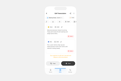 Edit AI audio Transcription graphic design logo product design ui ux vector